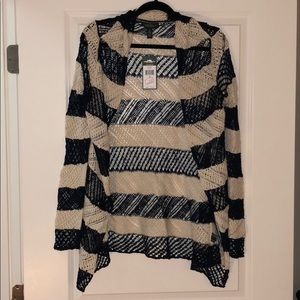 Knit throw over sweater